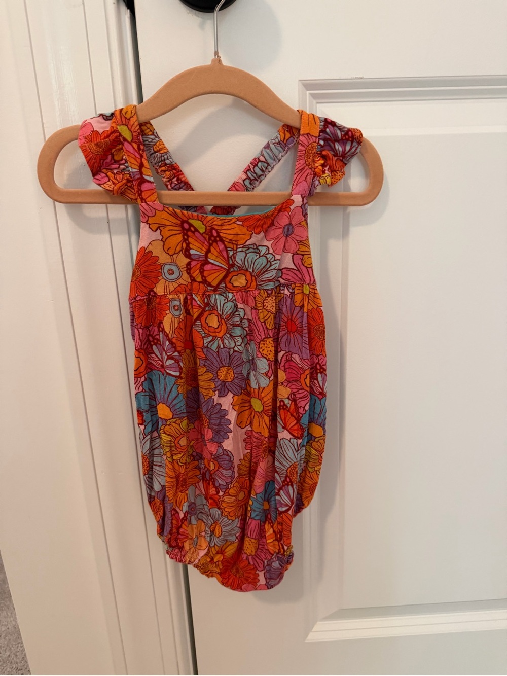 Posh Peanut Meadow Bubble with Ruffle Straps